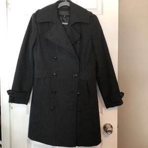Black wool peacoat